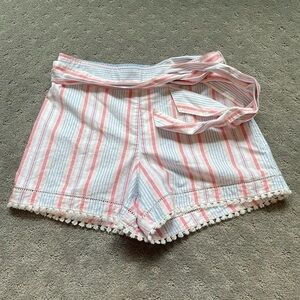 Vineyard Vines Cotton Stripped Shorts Belted Waist Size 4